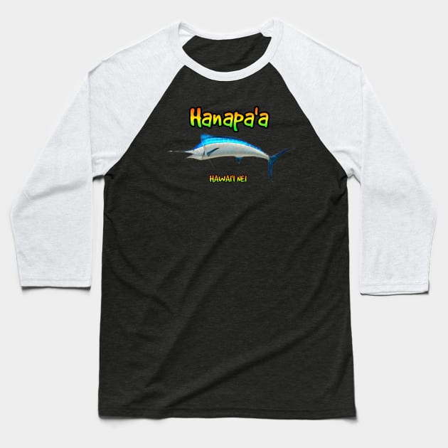 Hanapa'a fish on Hawaii Hawaiian Baseball T-Shirt by Coreoceanart